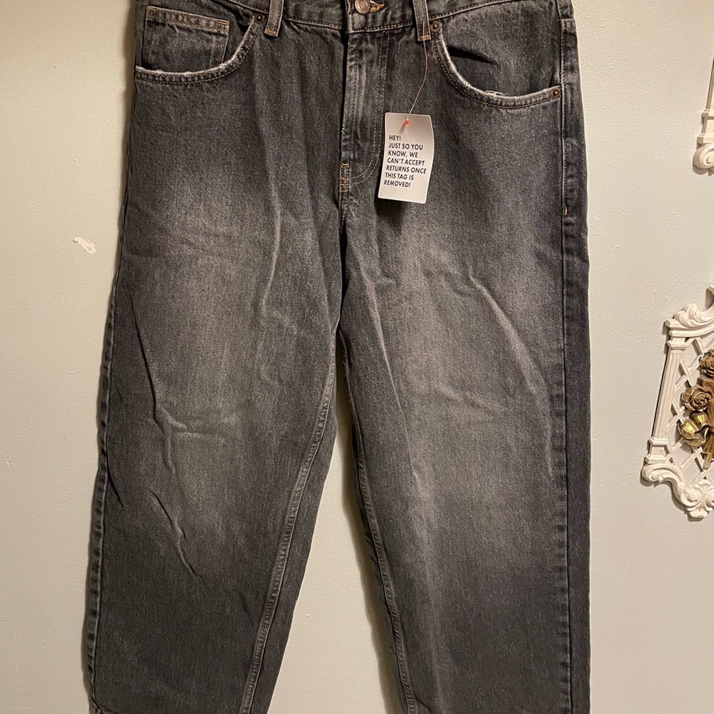Topshop Gray Relaxed Jeans